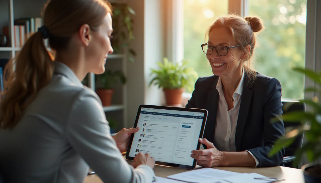 Conseillère en évolution professionnelle accompagnant une personne en reconversion pour financer une formation dropshipping via le CPF