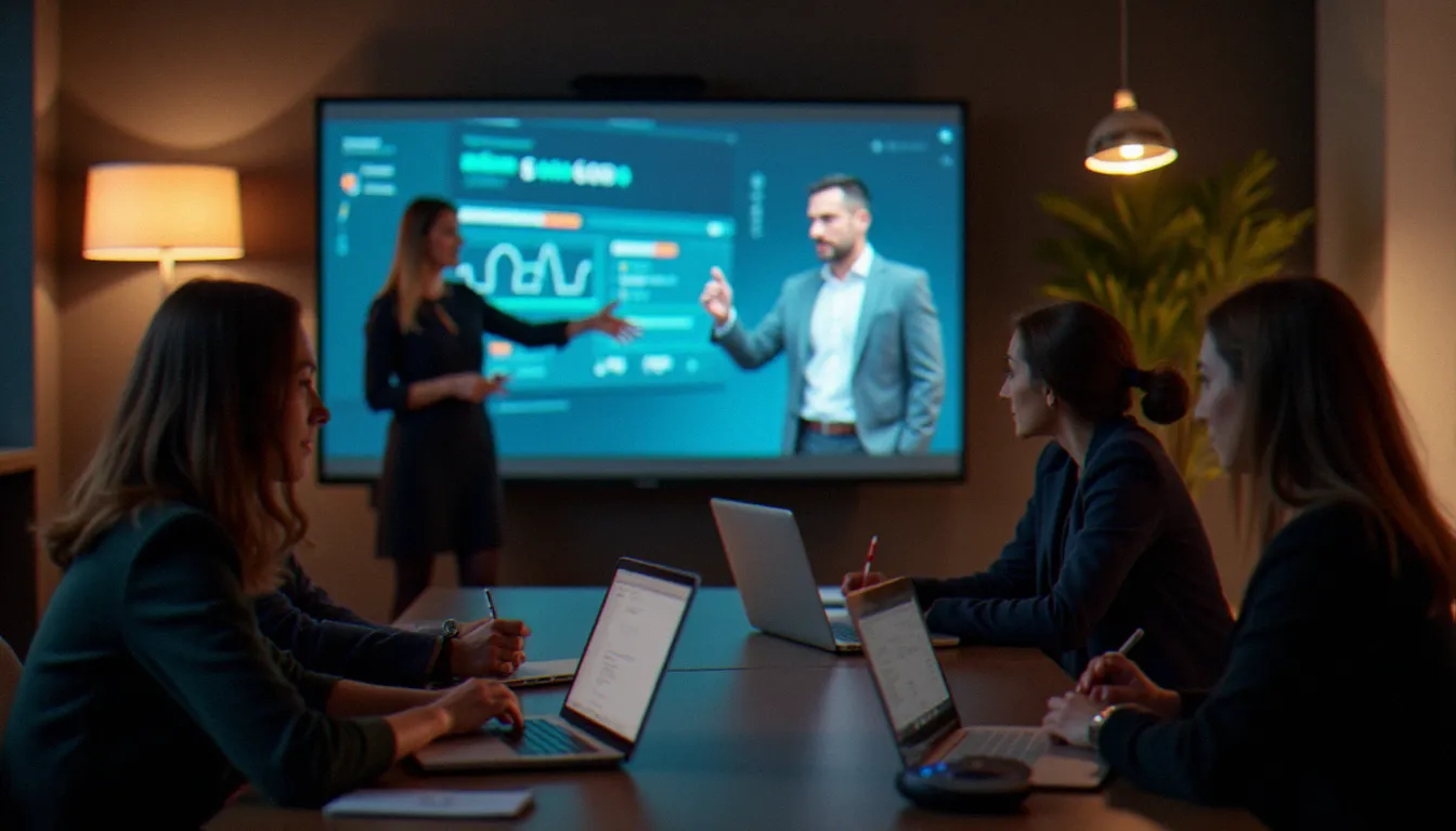 Professionnelle participant à une session de formation IA en modalité hybride dans un espace de co-working, illustrant les options de formation certifiante financée par CPF