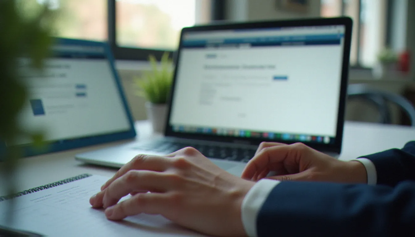 Personne recherchant une formation CPF éligible sur la plateforme Mon Compte Formation, avec filtres de recherche par métier et localisation