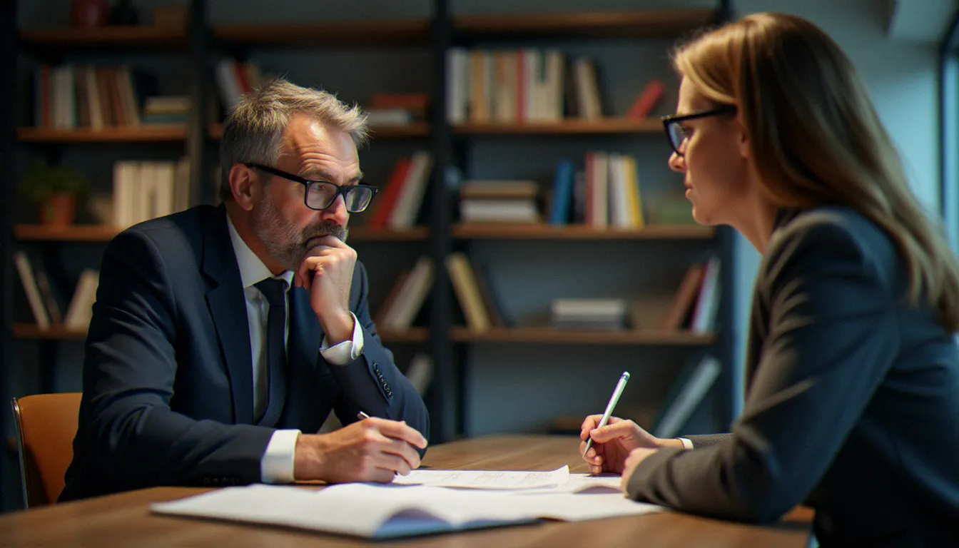 Entretien entre un candidat en reconversion et un conseiller en formation pour choisir une certification dans la liste CPF