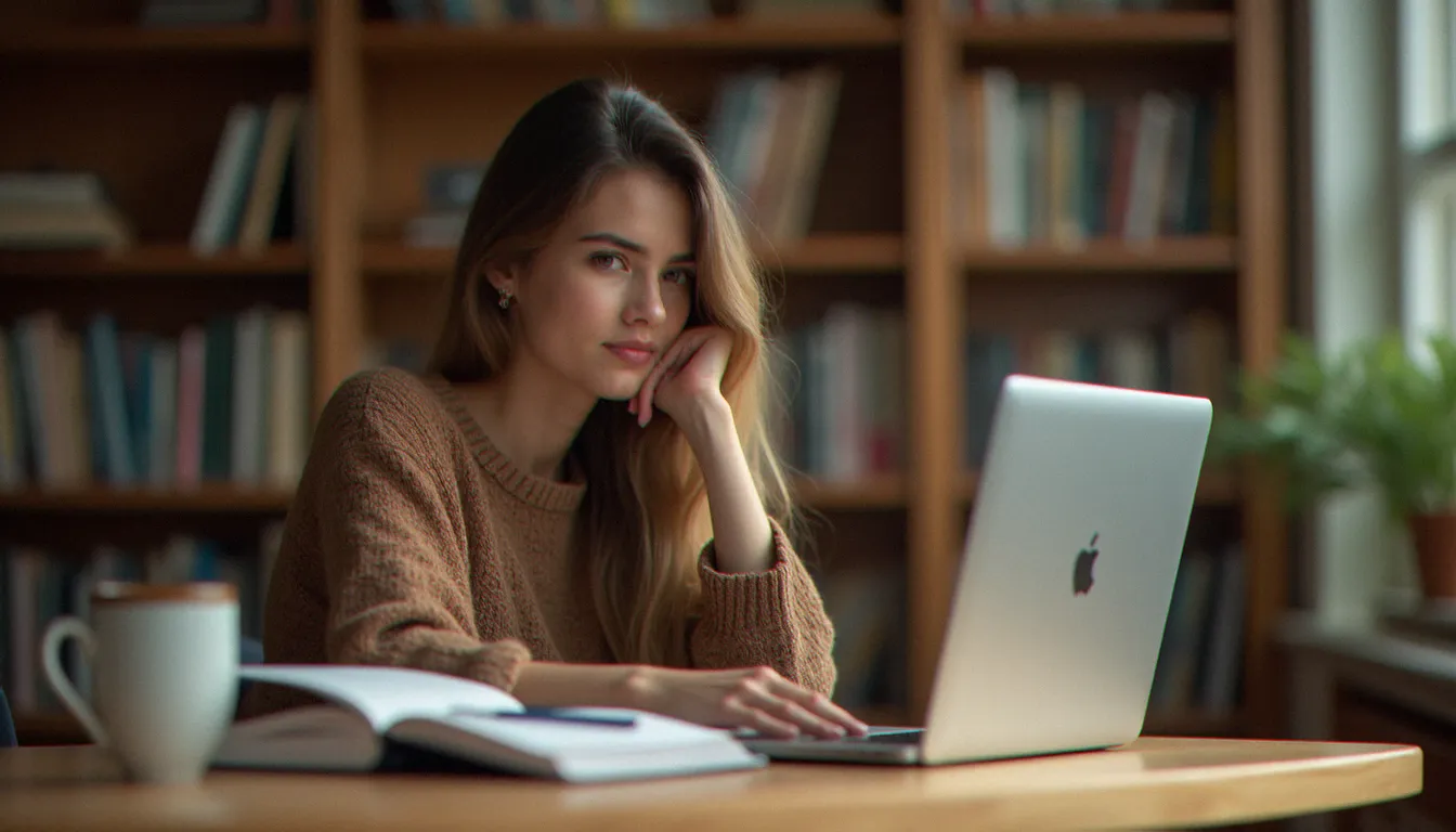 Salariée du commerce suivant une formation certifiante financée par lopcommerce dans un espace d'apprentissage universitaire