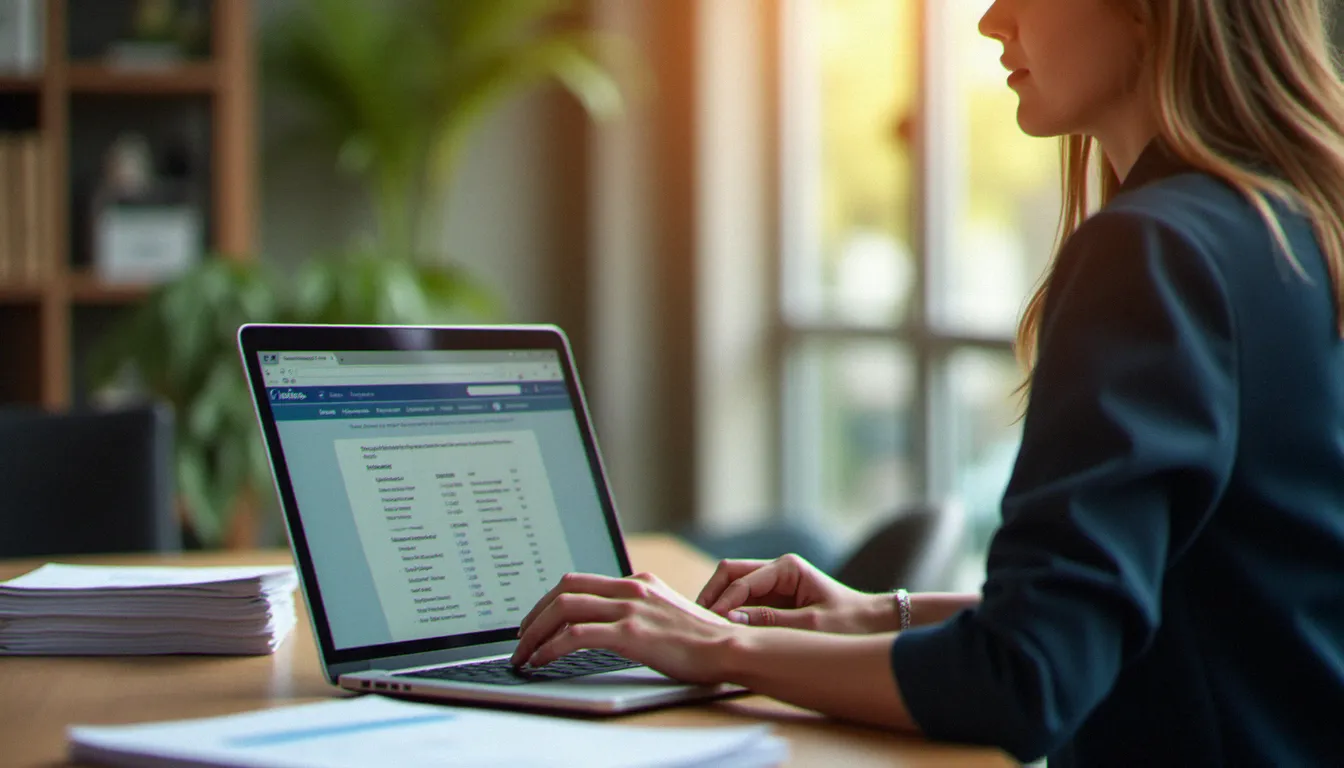 Une salariée du secteur commerce consultant les dispositifs de formation disponibles via son OPCO sur un portail en ligne