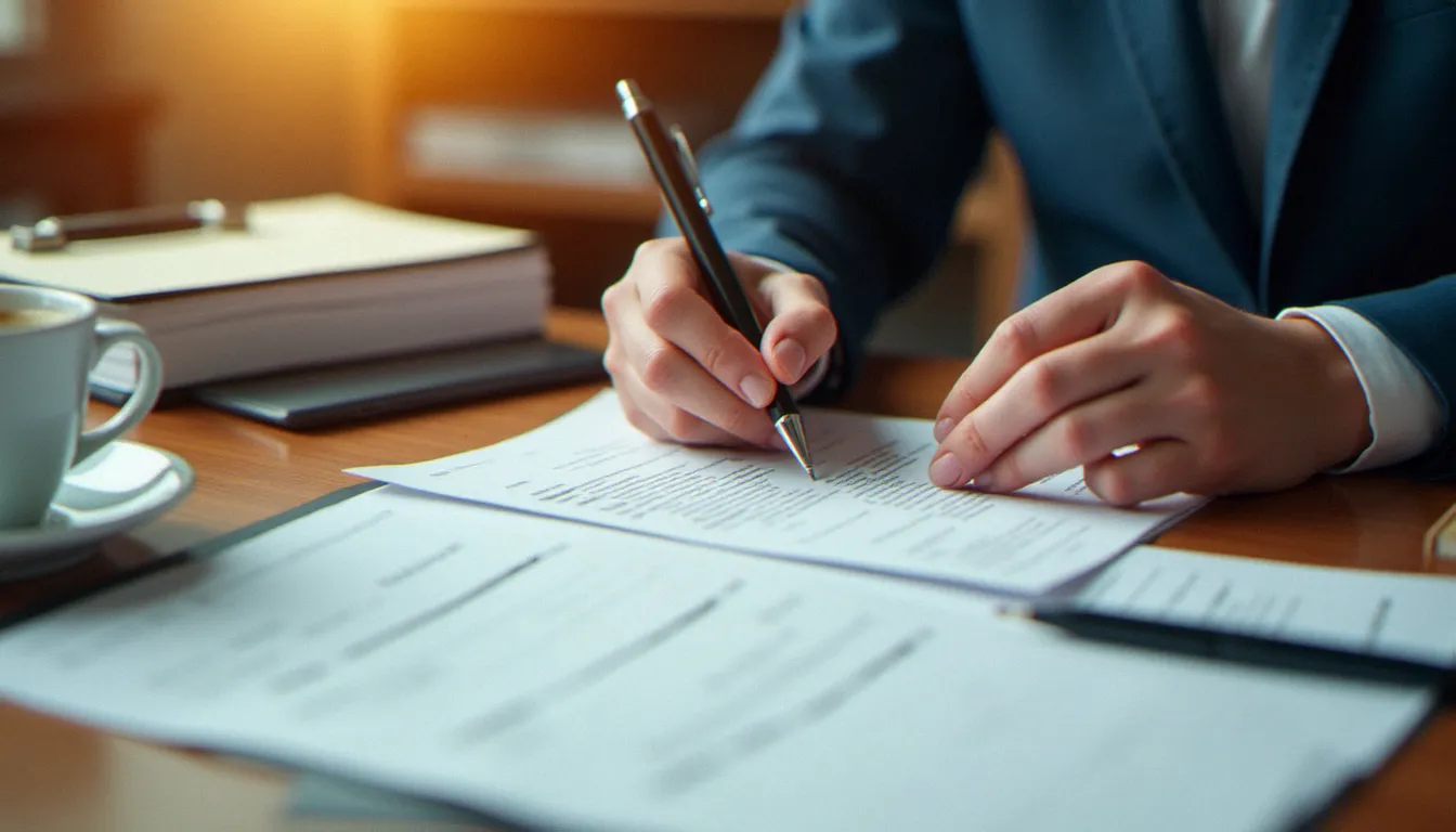 Professionnel complétant un dossier de candidature pour la certification project manager PMP