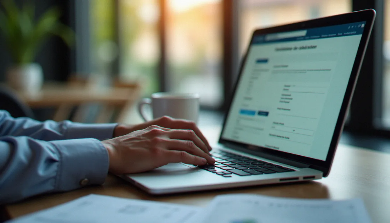 Salarié en train de rechercher quel est son OPCO sur un portail administratif officiel depuis son ordinateur portable