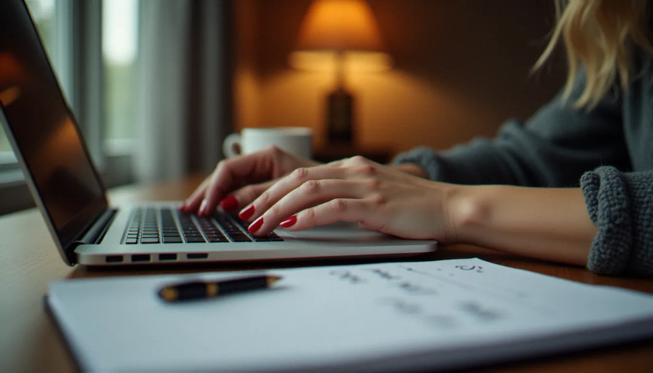 Une personne recherche des formations éligibles au CPF sur un ordinateur portable pour utiliser son solde de compte formation