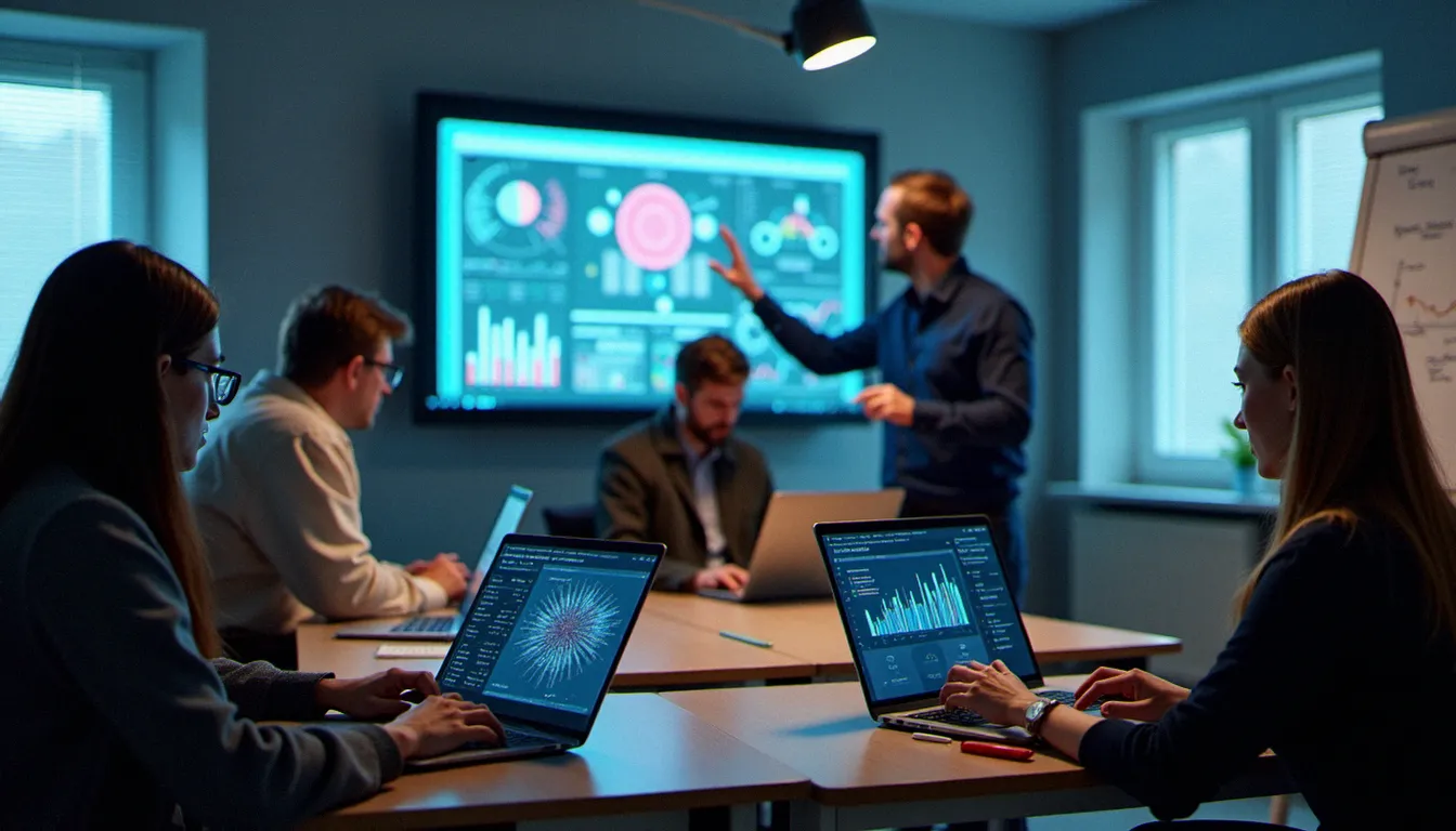 Session de formation en intelligence artificielle en présentiel avec des salariés normands en reconversion professionnelle