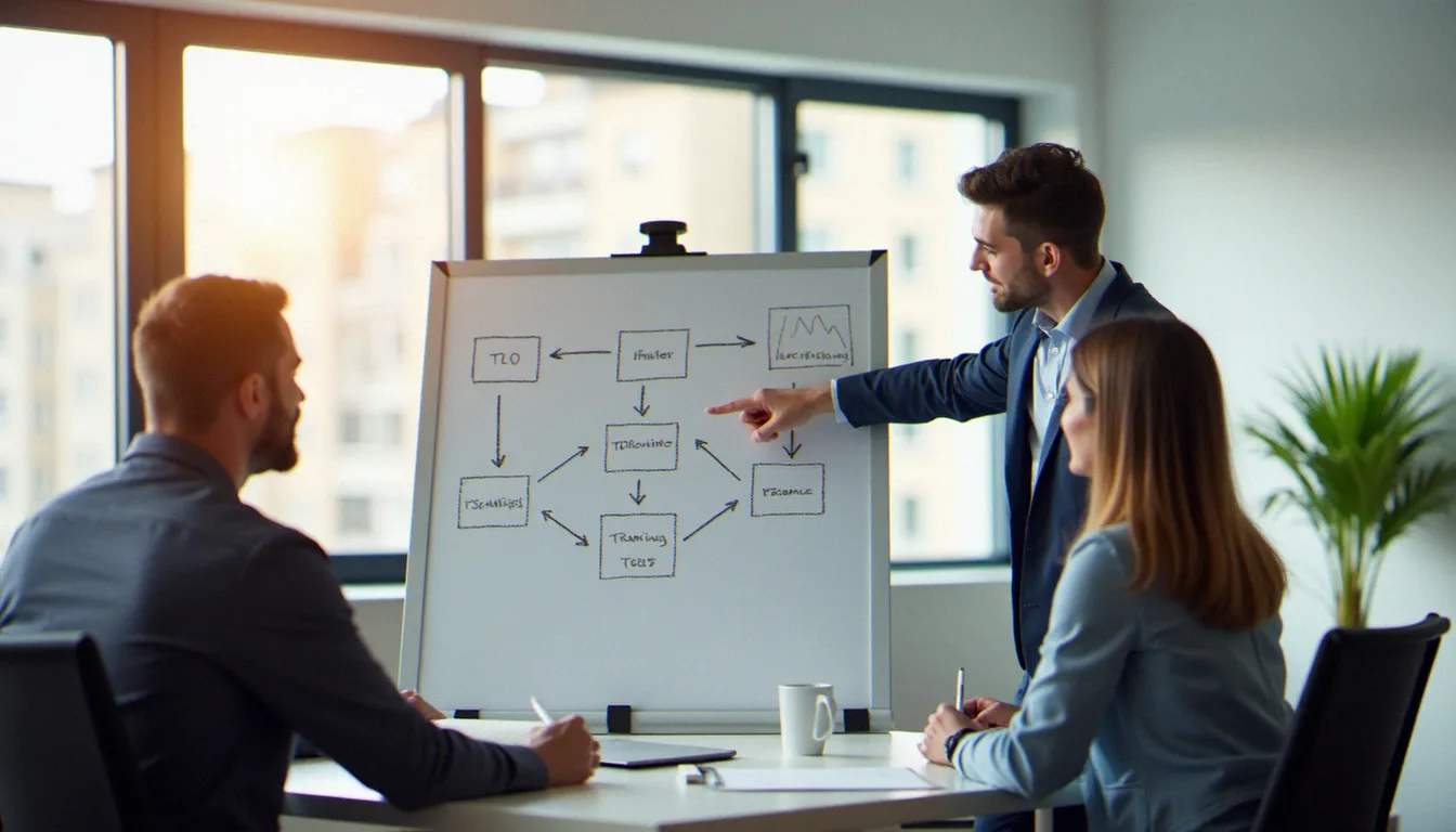 Deux professionnels en réunion analysent un plan de co-financement CPF combinant plusieurs dispositifs de formation professionnelle