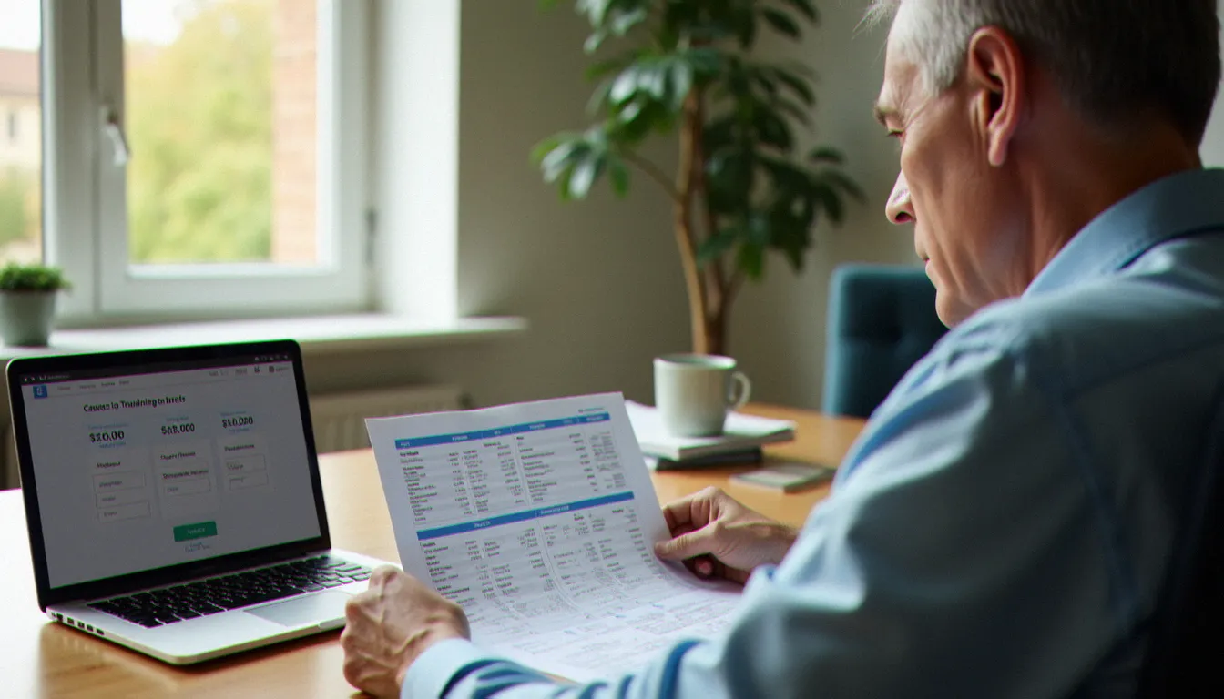 Un consultant en formation professionnelle consulte son compte personnel de formation sur ordinateur pour vérifier le max CPF disponible