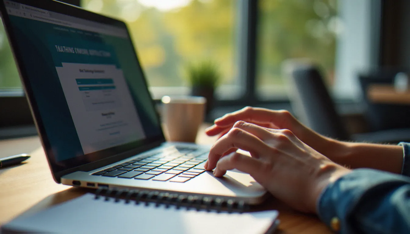 Salarié du secteur médico-social remplissant une demande de prise en charge de formation en ligne via le portail OPCO Santé