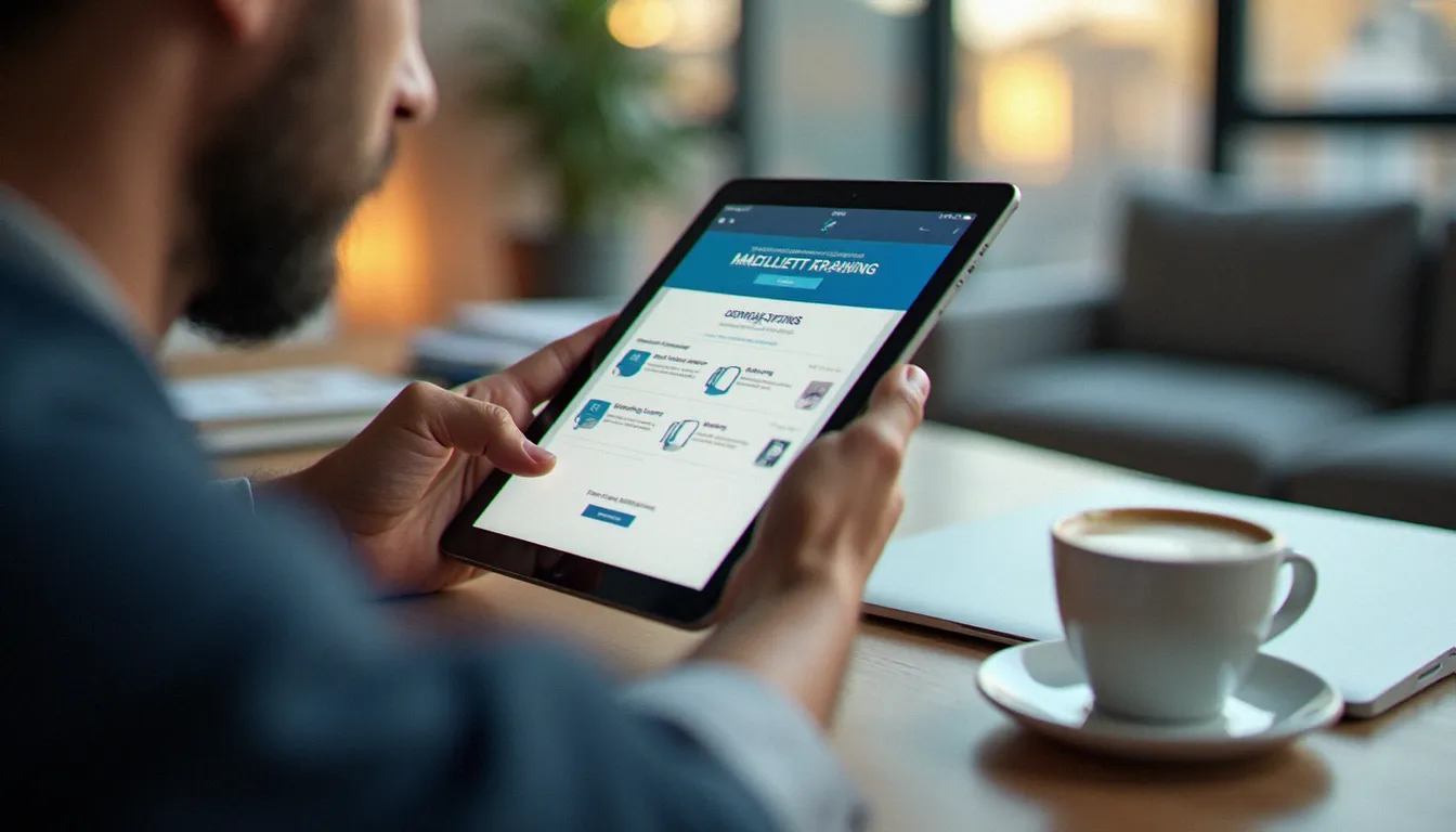 Un utilisateur consultant les formations éligibles au CPF sur une tablette numérique