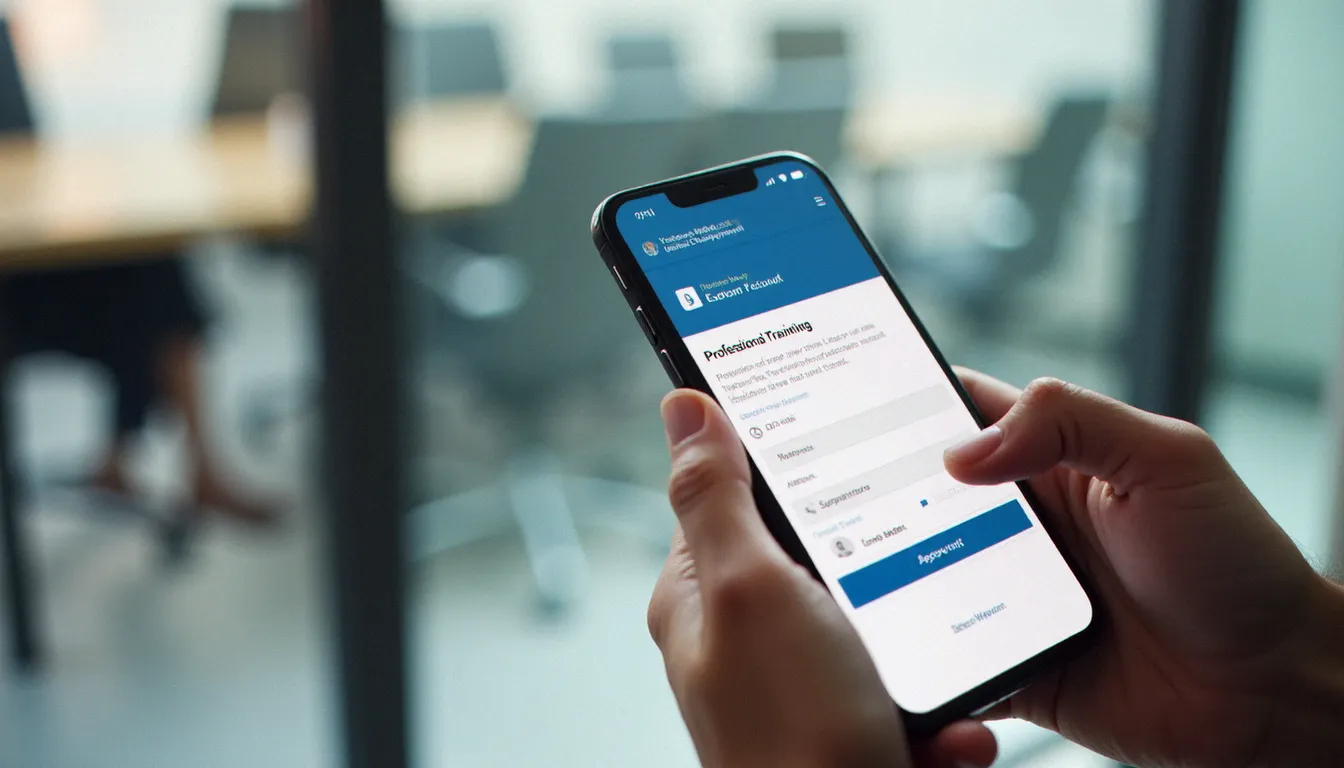 Personne consultant son compte de formation professionnelle sur smartphone pour vérifier ses droits CPF disponibles
