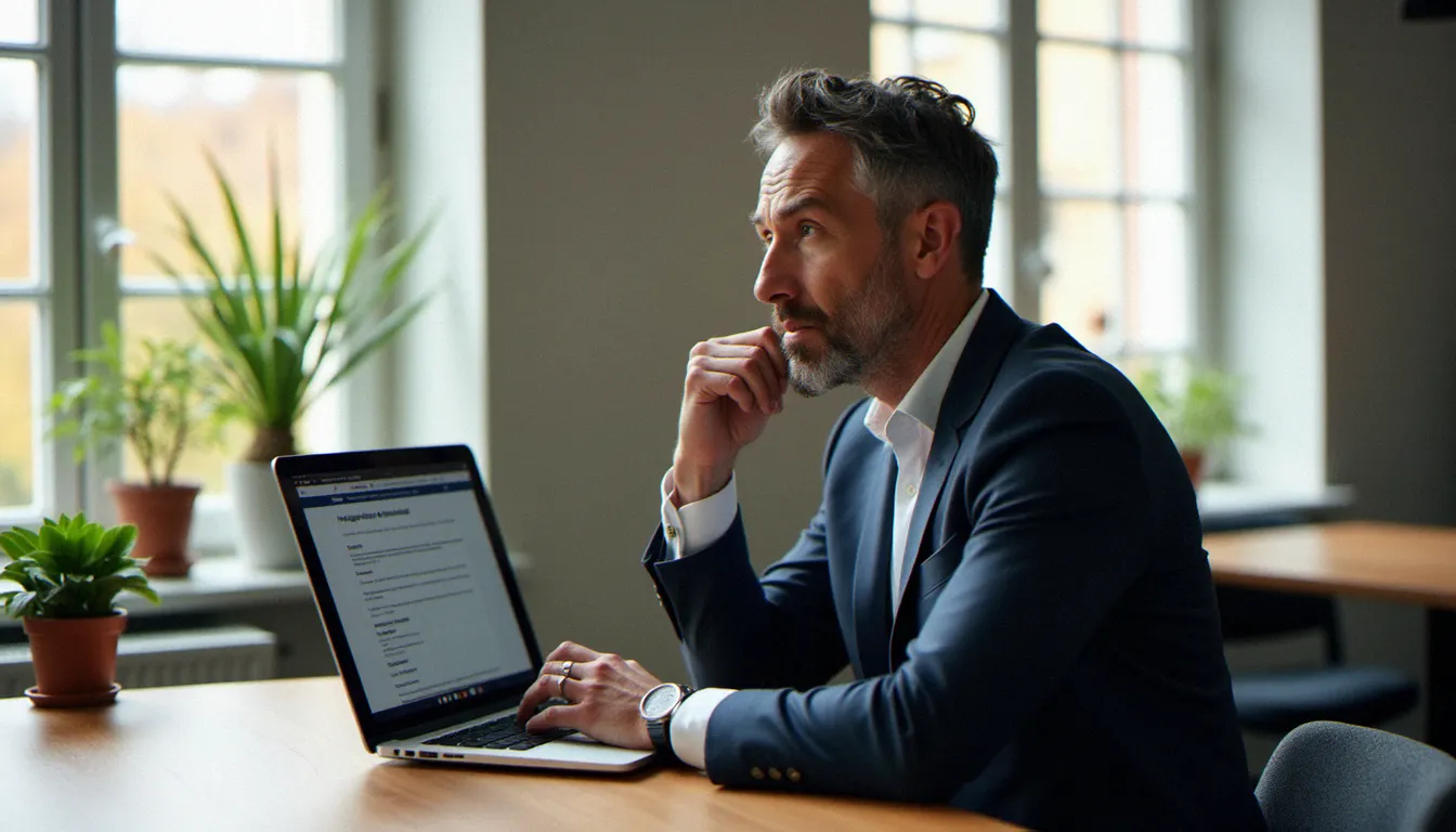 Un homme consulte la plateforme MonCompteFormation sur son ordinateur pour comprendre si on peut récupérer l'argent du CPF