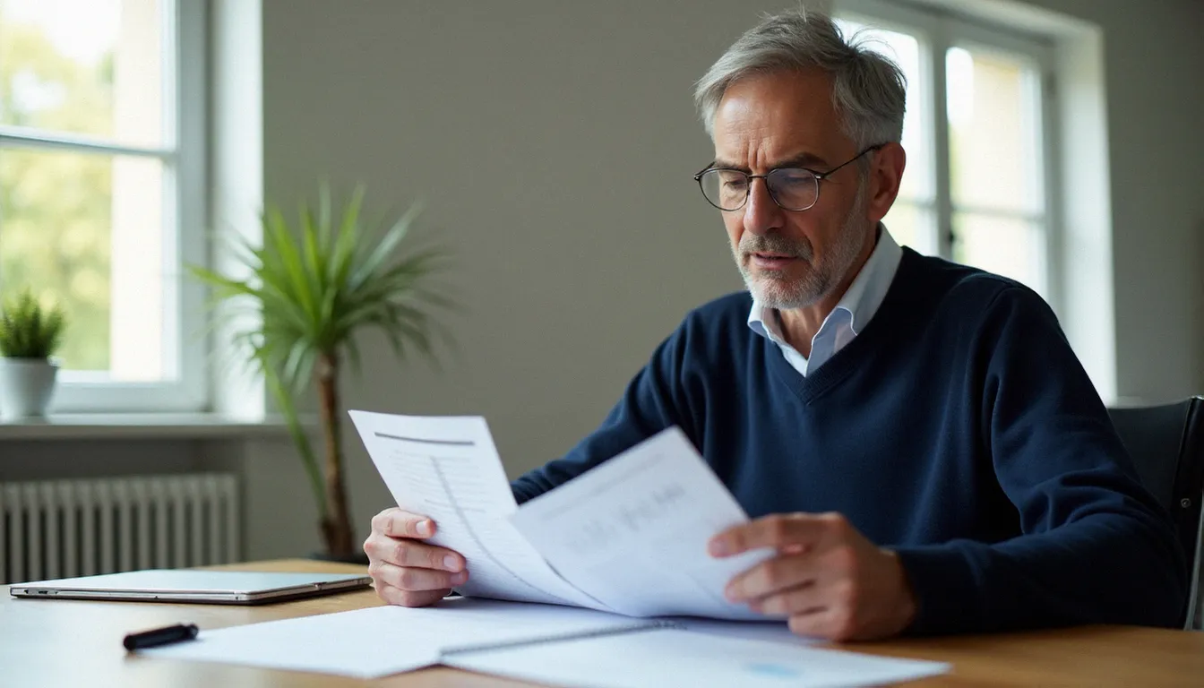 Consultant en développement des compétences analysant la différence entre transfert CPF vers PER sur son bureau normand